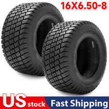 Set 2 16x6.50-8 Lawn Mower Tires 4ply 16x6.5x8 Turf Friendly Garden Tractor Tire