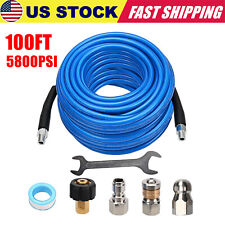 100ft Sewer Jetter Nozzle Kit For Pressure Washer 5800psi Drain Cleaner Hose 14