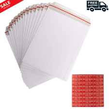 100 Pack 9x12 Inch Self Seal Photo Document Mailers Stay Flat White Cardboard...