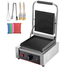 Commercial Sandwich Press Grill Griddle Panini Maker Grooved Flat 1800w