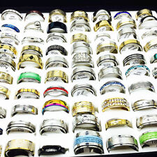 Wholesale Lots 100pcs Mix Styles Mens Womens Fashion Top Stainless Steel Rings