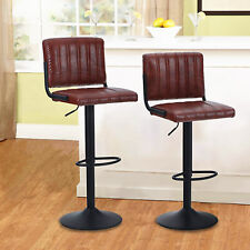Swivel Bar Stools Set Of 2 Adjustable Height Barstool Pu Leather Dining Chair