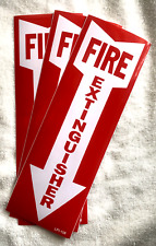 3pk 4x12 Vinyl Fire Extinguisher Sign Self Adhesive..free Shipping