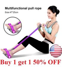 4 Tube Puller Pedal Elastic Sit Up Pull Rope Tension Bands Rope Fitness Home Gym