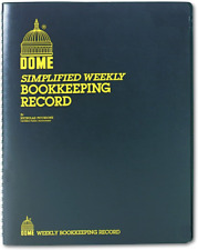 Dome Dom600 Bookkeeping Record Book Weekly 128 Pages 9 X 11 Brown