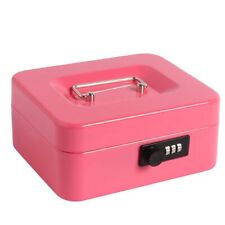 Cash Box With Combination Lock Safe Durable Metal Money Box With Money Tray F...