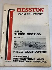 Hesston 2210 Three Section Field Cultivator Owner Operator Assembly Manual