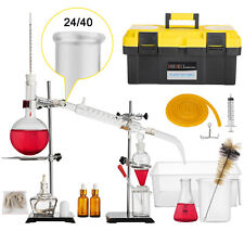 500ml Distillation Apparatus Kit Chemistry Lab Essential Oil Distilling Glass
