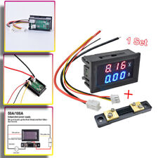 Dc 100v 50a Digital Voltmeter Ammeter Led Display Volt Amp Meter W Shunt Lead