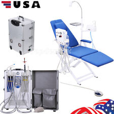 Dental Mobile Delivery Unit 4hole Air Compressor Suction Machine Blue Pu Chair