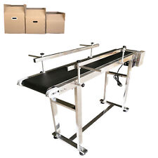 47l8w Pvc Belt Conveyor With Double Guardrails 110v Adjust Speed Stainless