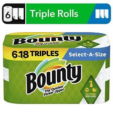 Bounty Select-a-size 6 Triple Rolls White Paper Towels More Absorbent Brand New