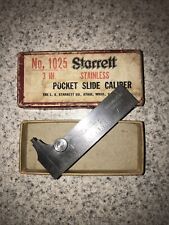 Vintage Starrett No.1025 Stainless 3 Pocket Slide Caliper Wbox