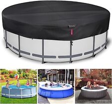 Qh.home 24 Ft Winter Round Pool Cover 600d Heavy Duty Strong Uvfade Resistant