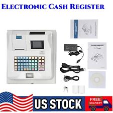 48key Desktop Electronic Cash Register Pos Casher Digital Led Display W Drawer