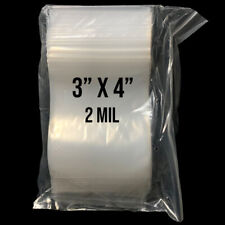 100 3 X 4 Clear Reclosable Zip Seal Bag Plastic 2 Mil Lock Bags Jewelry Zipper