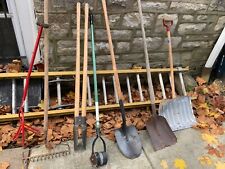 7 Piece Large Gardening Tools Post Hole Digger Rake Spade Shovel Edger Tiller