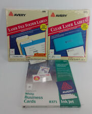 New Lot Of 3 Avery Clear Laser Labels 5660 File Folder 5366 Business Cards 8371