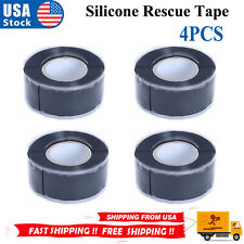 4pcs Black Rubber Silicone Repair Waterproof Adhesive Tape Rescue Self Fusing