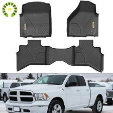 Floor Mats Liners For 2012-2018 Dodge Ram 1500 Quad Cab All Weather Rubber Kit
