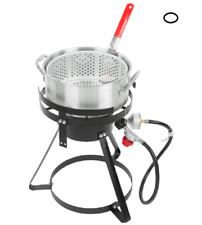 10 Qt Outdoor Aluminum Fish Deep Fryer Cooker Kit Pot Propane Lp Patio Steel Nsf