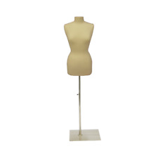 Female Dress Form Pinnable Foam Mannequin Torso Size 6-8 With Square Metal Base