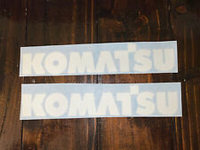 Komatsu 12 White Vinyl Decal Sticker Set Of 2 Excavator Forklift Loader