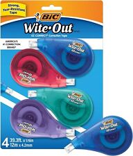Bic White-out Brand Ez Correct Correction Tape39.3 Feet4-count Pack Of White