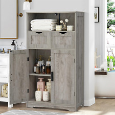 Storage Cabinet With 2 Drawers Shelves Freestanding Storage Cabinet With Door