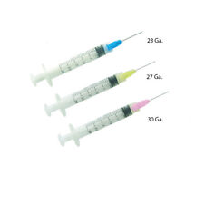 100pcs Endodontic Endo Irrigation Syringes Combo Kit 3cc Luer Lock Yellow 27 Ga