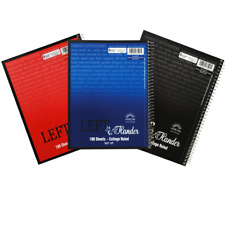 Spiral Notebook 3 Pack 100 Count Left Handed College Ruled Bright White Paper Us