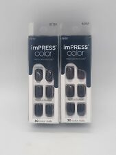 Kiss Impress Color Press-on Manicure 30 Nails Each Kimc018 Graytitude Lot Of 2