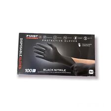 First Glove Black Nitrile Disposable Gloves Powder Latex Free 3 5 6 Mil