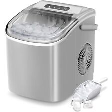 Grey 26lbs24h Portable Ice Maker Machine Countertop Self-cleaning Scoop Handel