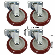4 Pack 5 Inch 5 Caster Wheels Swivel Plate Casters Polyurethane