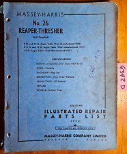 Massey Harris Ferguson 26 Reaper Thresher Combine Parts Book Manual 650527m4 51