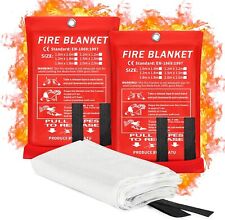 2x Large Fire Blanket Fireproof For Home Kitchen Office Caravan Emergency Safety