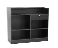 Black Wood Ledge Top Pos Check-out Register Counter With Locking Rear Drawer