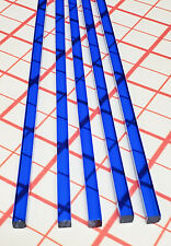 5 Pc 14 X 14 X 12 Inch Long Square Clear Blue Acrylic Translucent Rod .25