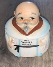 Vintage His Chopper Hopper Old Man False Teeth Denture Holder Trinket Jar Japan