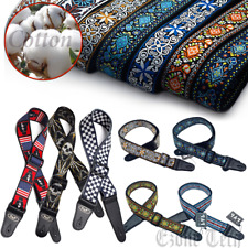 Guitar Straps Vintage Embroidered For Bass Electric Acoustic Guitar Adjustable