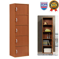 5 Shelf Storage Cabinet Bookcase Tall Cupboard Organizer W Door Kitchen Pantry