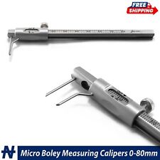Micro Boley Gauge Calipers Curved Dental Material Teeth Size Measurement 0-80mm