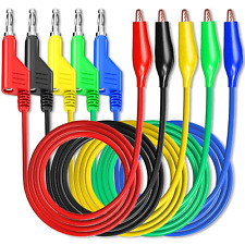 Goupchn Stackabe Banana Plug To Alligator Clips Test Leads 5 Colors Soft