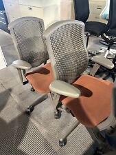 Herman Miller Celle Office Chair W Red Fabric Seat And Gray Back