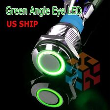Durable 12v Led 16mm Car Momentary Push Button Green Angel Eye Metal Switch