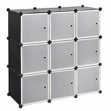 9 Cube Stackable Organizer Closet Storage Wardrobe Clothes Rack Shelf Cabinet Us