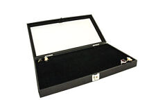 2 Pack Key Lock Glass Top Jewelry Display Case W Black Velvet Foam For 144 Ring