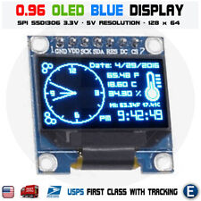 0.96 Spi Serial 128x64 Oled Lcd Led Display Module 12864 Blue Ssd1306 Arduino