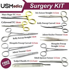 Surgical Instruments Student Dissecting Suture Minor Surgery Kit Set Of 11 New